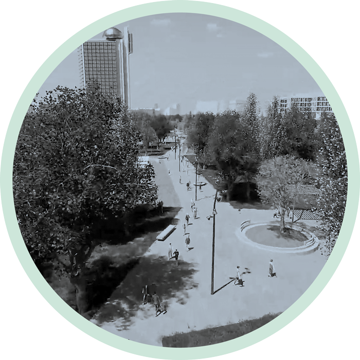 Imatge virtual de com quedarà la Granvia de L’Hospital coberta amb el projecte del Bioclúster d’Innovació i Salut. Generalitat de Catalunya